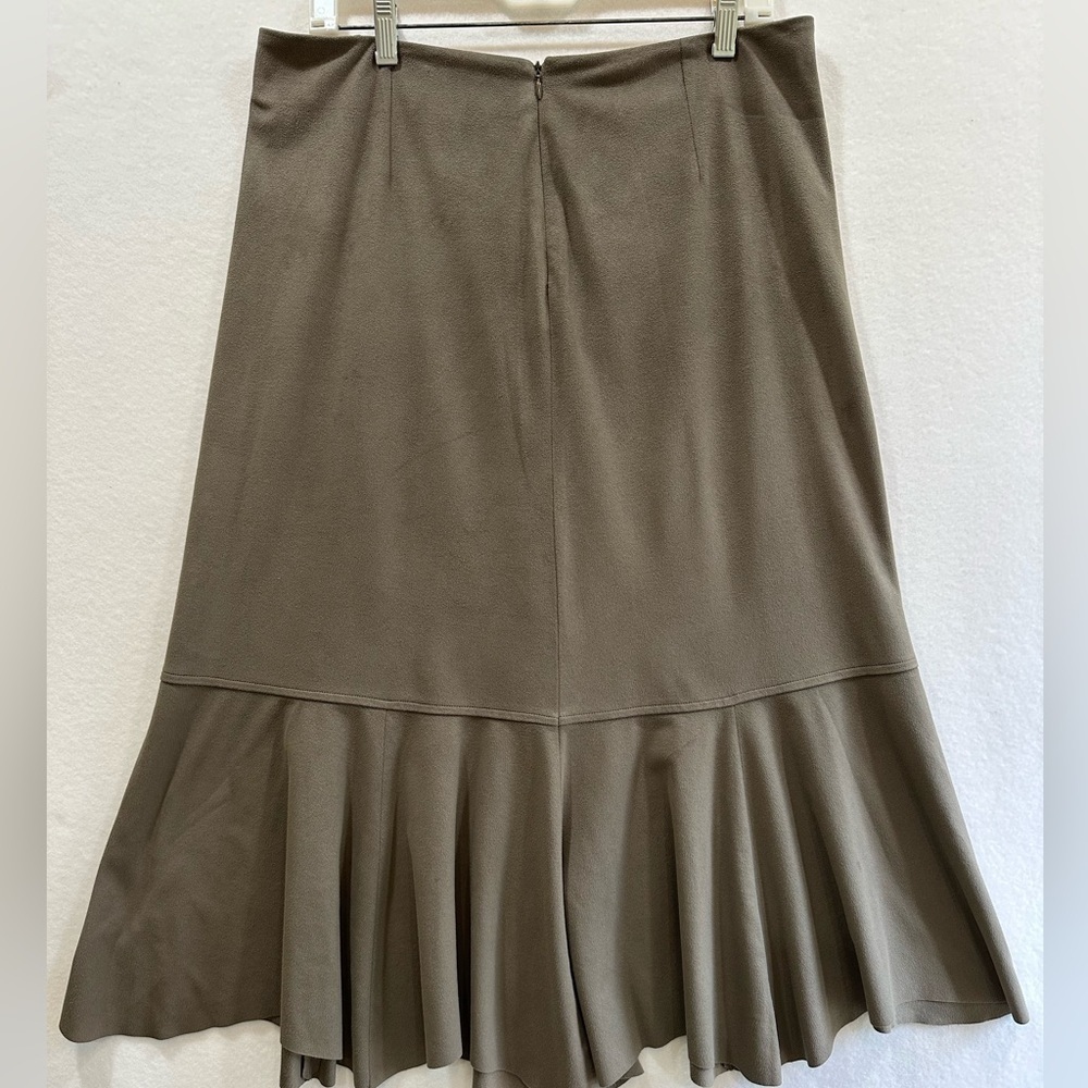 J Jill Faux Suede Flounce Hem Midi Skirt